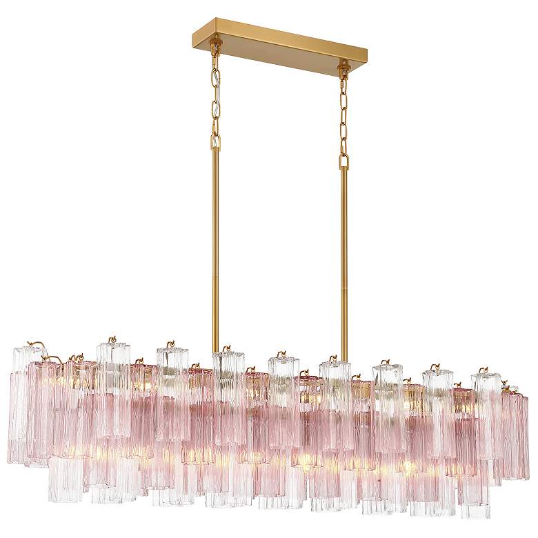 Image 1 Addis 14 Light Aged Brass Linear Chandelier