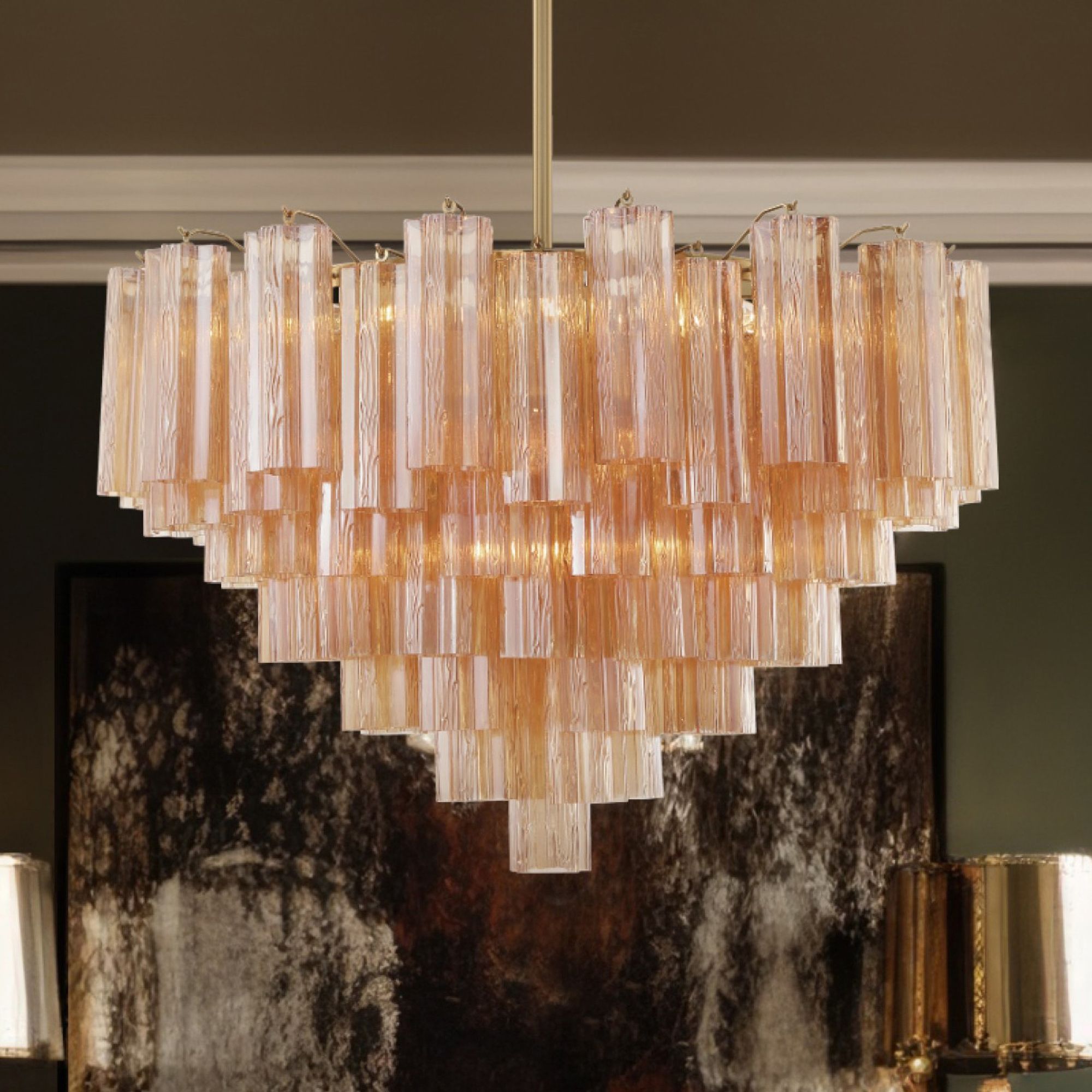 Addis 16 Light Aged Brass Chandelier in scene