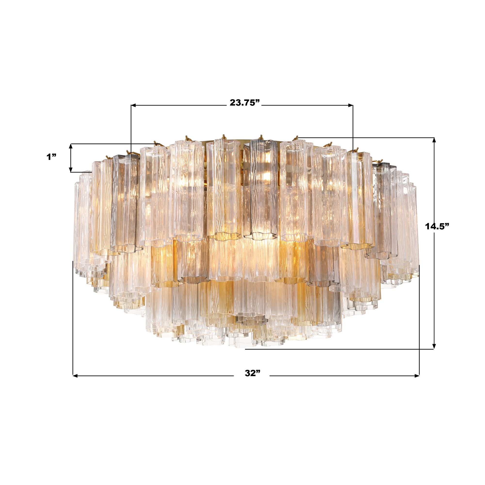 Addis 16 Light Aged Brass Flush Mount