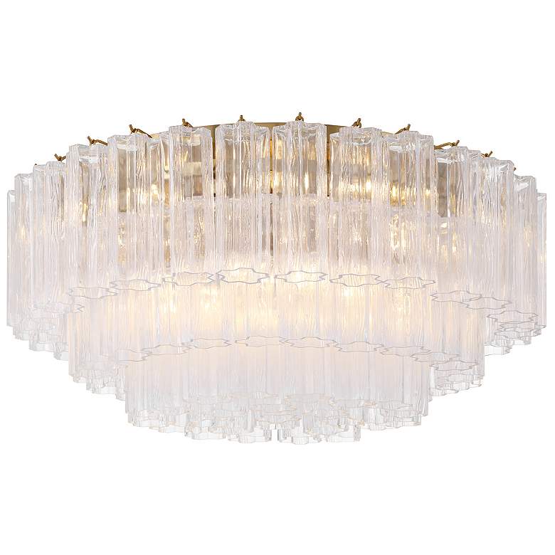 Image 2 Addis 16 Light Aged Brass Flush Mount