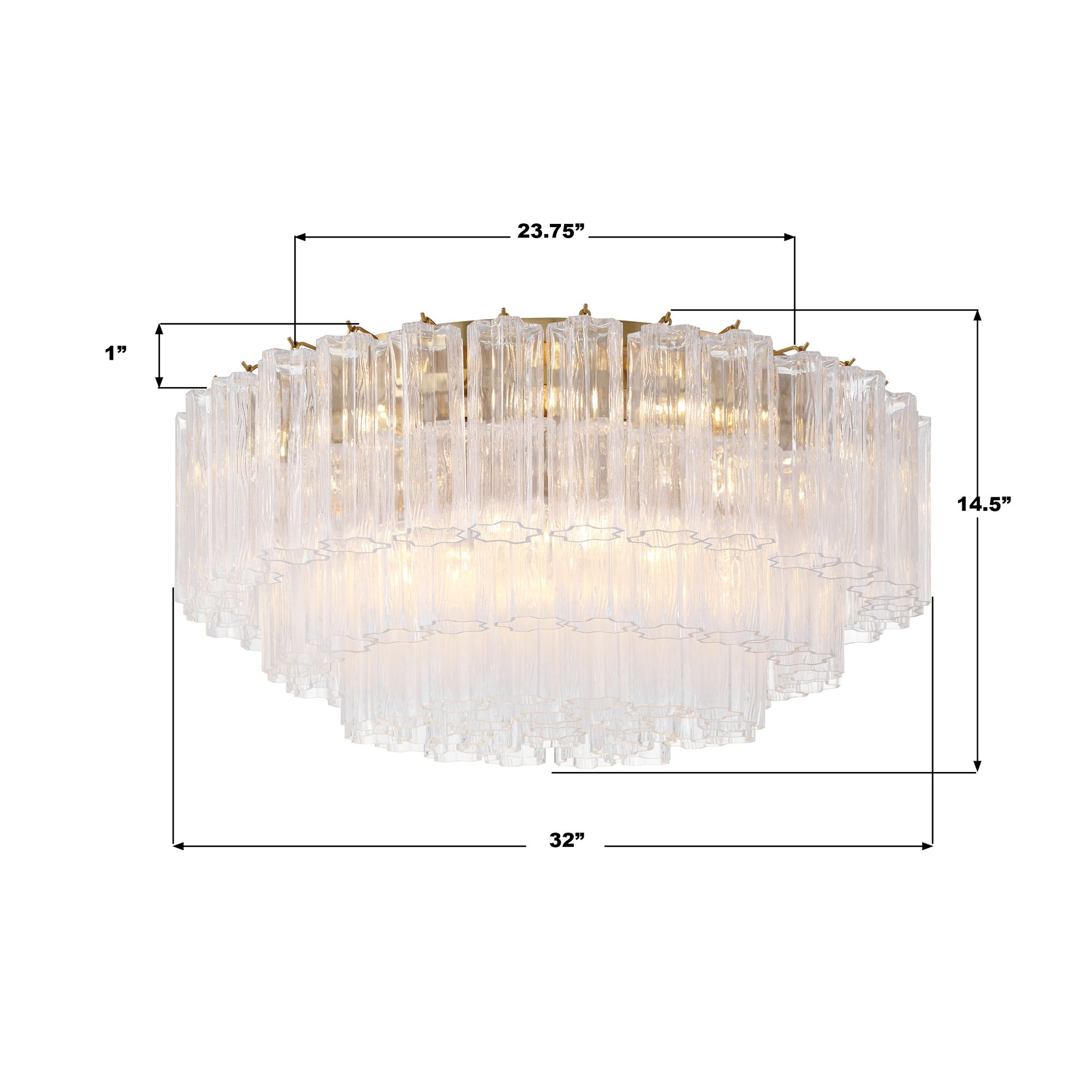 Addis 16 Light Aged Brass Flush Mount