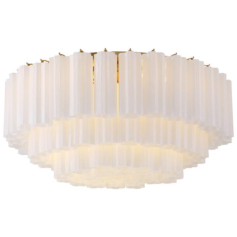 Image 2 Addis 16 Light Aged Brass Flush Mount