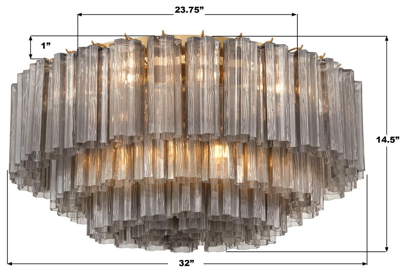 Addis 16 Light Aged Brass Flush Mount