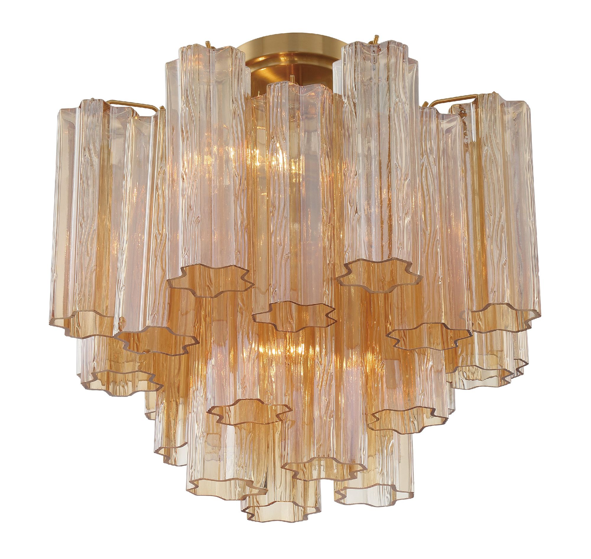 Addis 17 3/4" Wide Aged Brass Amber Glass Ceiling Light