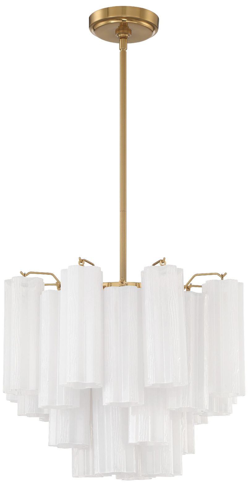 Addis 17 3/4" Wide Aged Brass and White Glass Chandelier