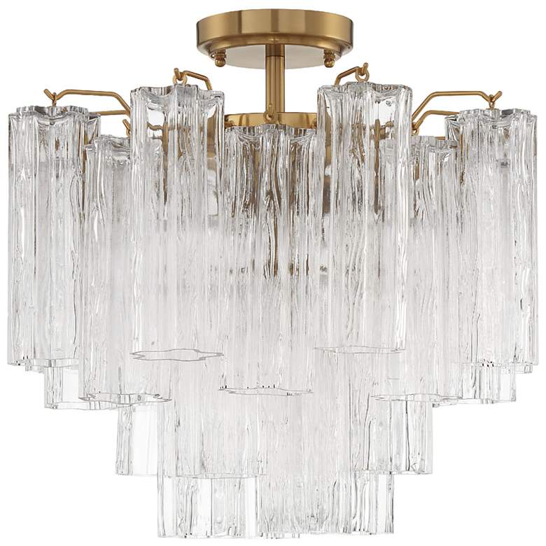 Image 3 Addis 17 3/4" Wide Aged Brass Clear Glass Ceiling Light