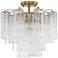 Addis 17 3/4" Wide Aged Brass Clear Glass Ceiling Light