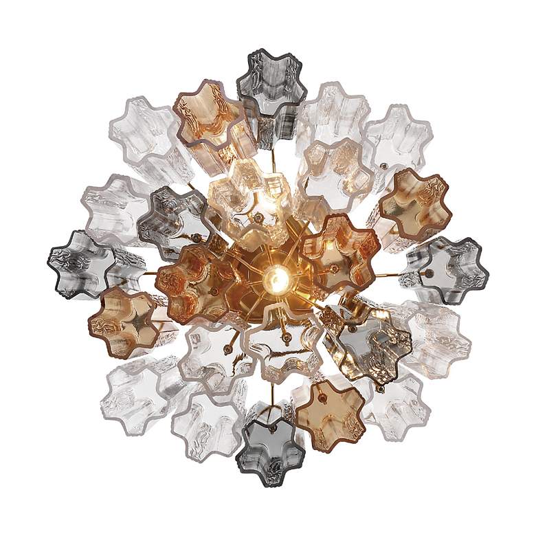 Image 5 Addis 17 3/4" Wide Aged Brass Tronchi Glass Ceiling Light more views