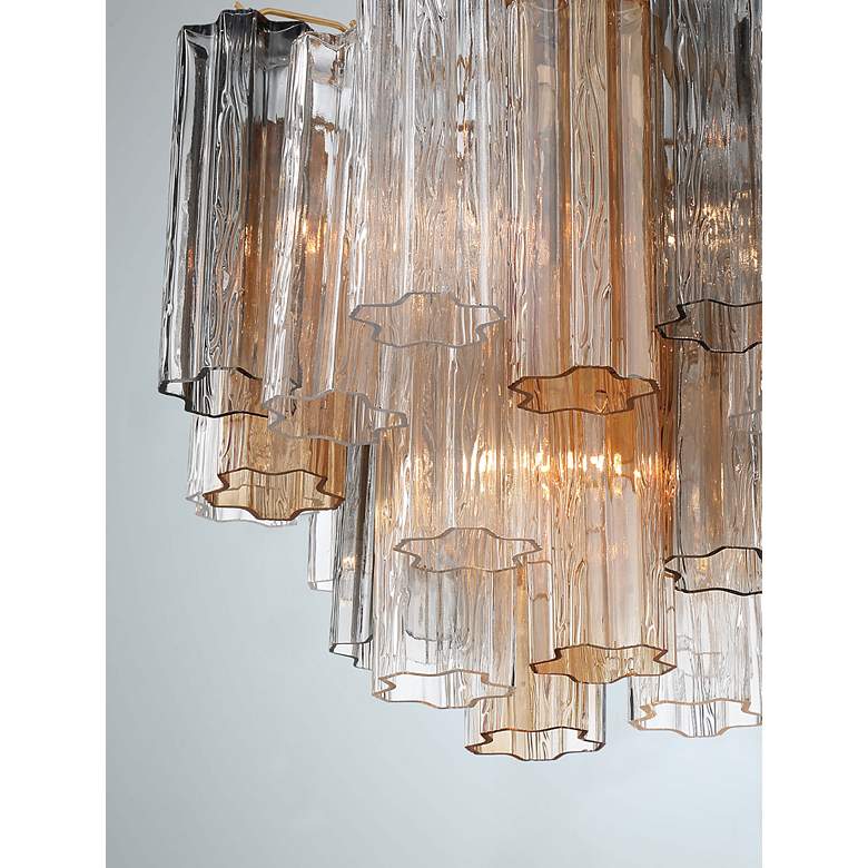 Image 6 Addis 17 3/4" Wide Aged Brass Tronchi Glass Ceiling Light more views