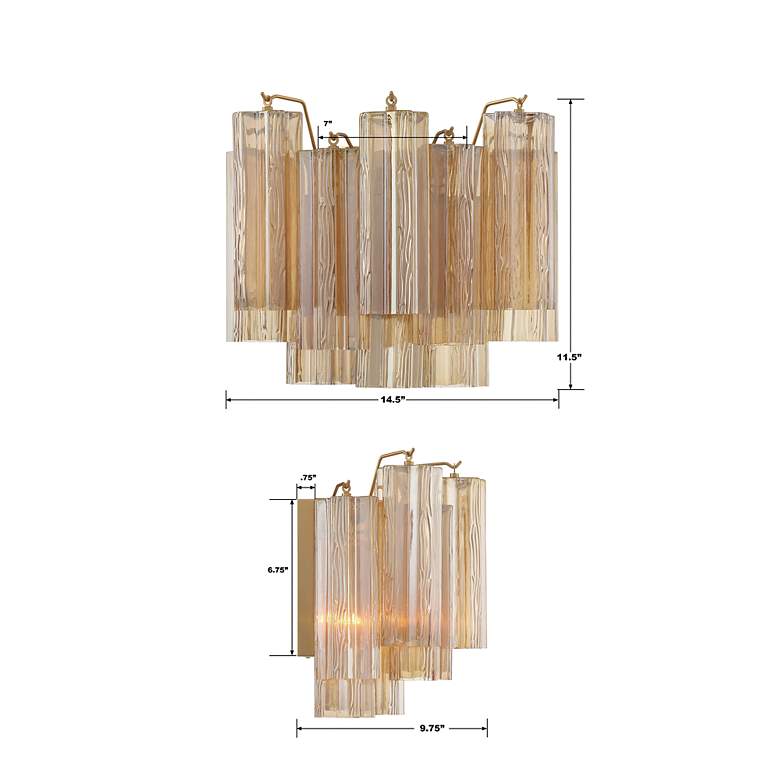 Image 2 Addis 2 Light Aged Brass Wall Mount more views