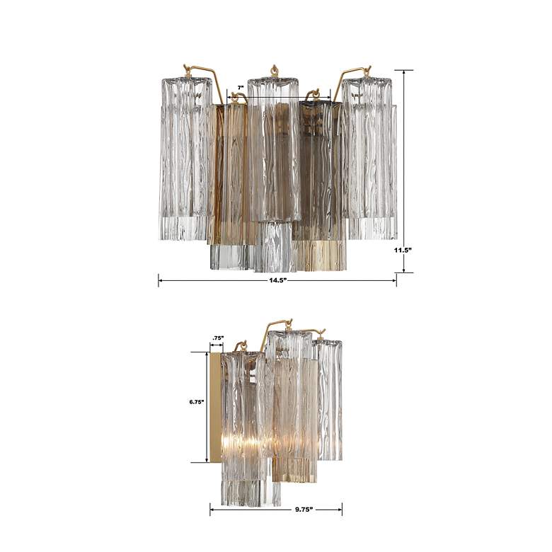 Image 5 Addis 2 Light Aged Brass Wall Mount more views