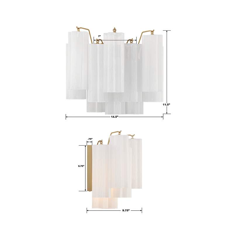 Image 5 Addis 2 Light Aged Brass Wall Mount more views