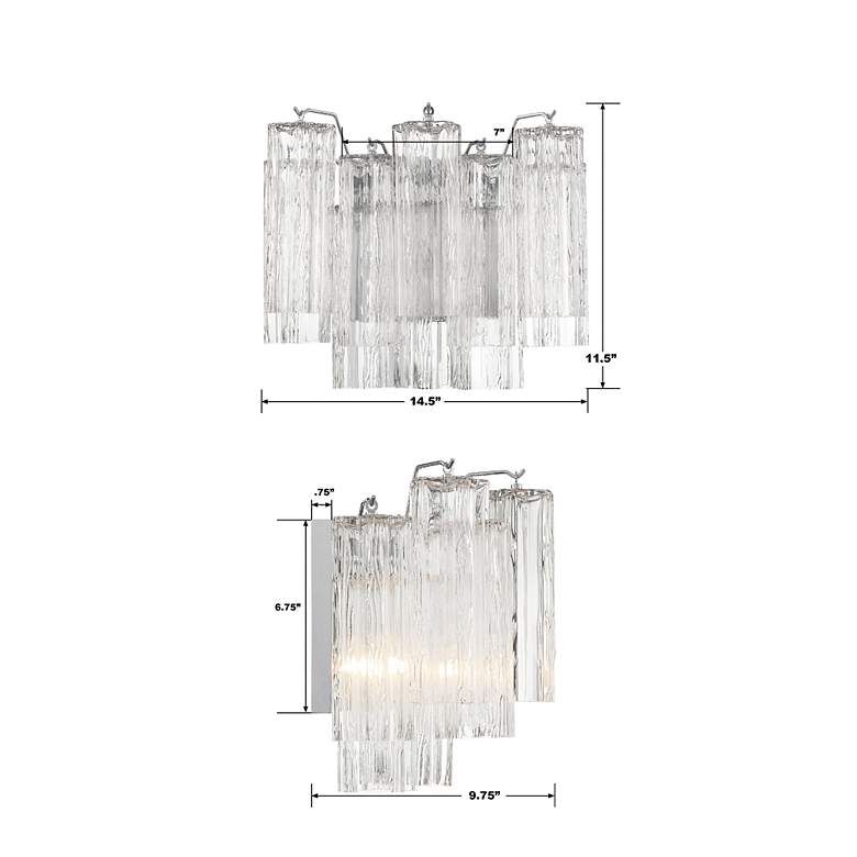 Image 5 Addis 2 Light Polished Chrome Wall Mount more views