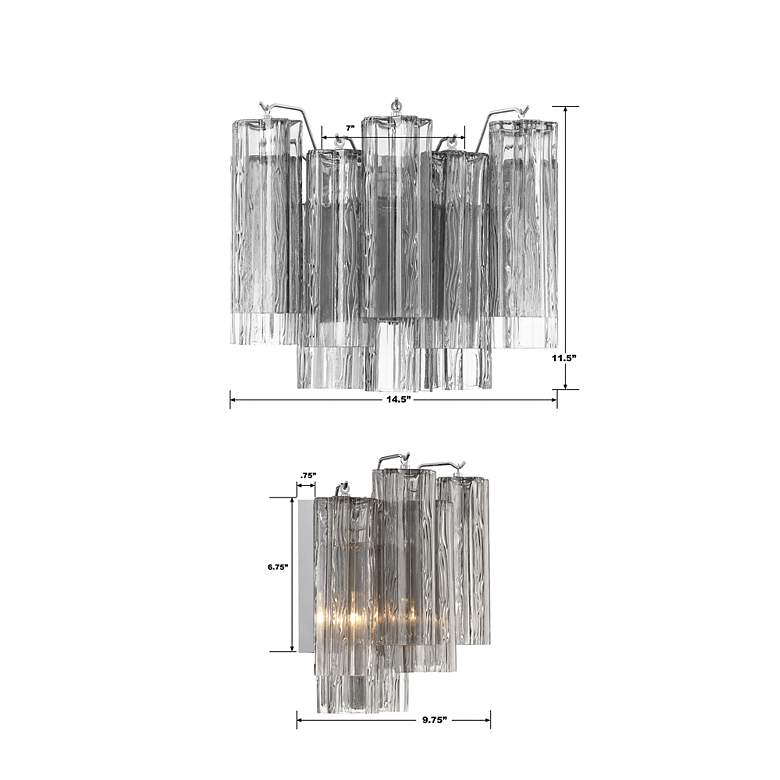 Image 5 Addis 2 Light Polished Chrome Wall Mount more views