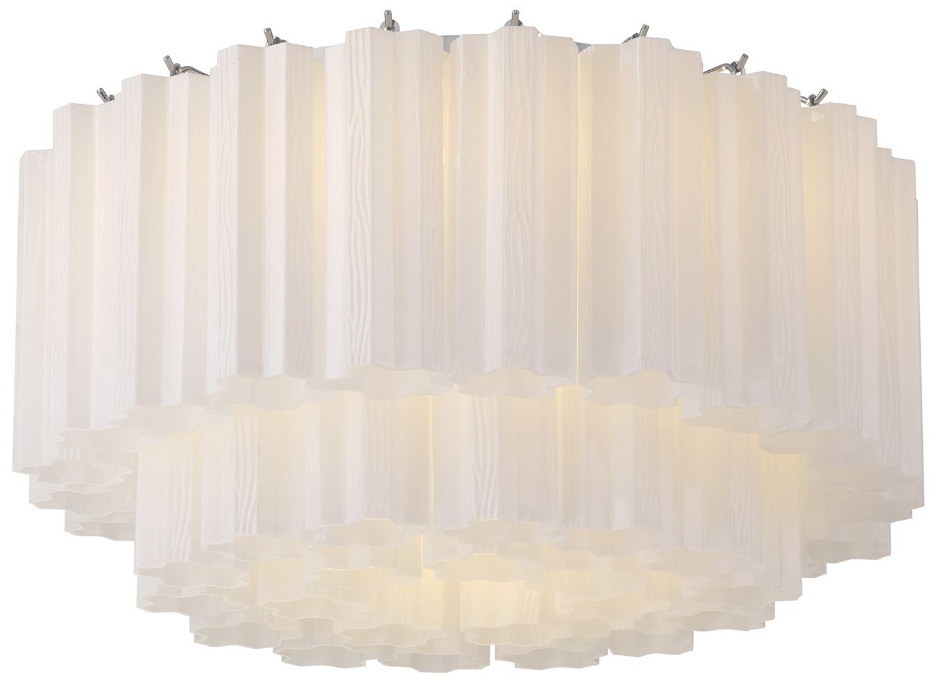 Addis 22 1/4"W Polished Chrome and White Glass Ceiling Light