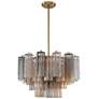 2_Addis 22" Wide Aged Brass and Autumn Glass Tiered Chandelier