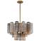 Addis 22" Wide Aged Brass and Autumn Glass Tiered Chandelier