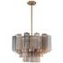 Addis 22" Wide Aged Brass and Autumn Glass Tiered Chandelier