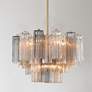 1_Addis 22" Wide Aged Brass and Autumn Glass Tiered Chandelier