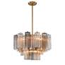 3_Addis 22" Wide Aged Brass and Autumn Glass Tiered Chandelier more views