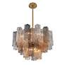 4_Addis 22" Wide Aged Brass and Autumn Glass Tiered Chandelier more views