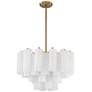 2_Addis 22" Wide Aged Brass and White Glass Tiered Chandelier