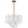 Addis 22" Wide Aged Brass and White Glass Tiered Chandelier