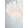 6_Addis 22" Wide Aged Brass and White Glass Tiered Chandelier more views