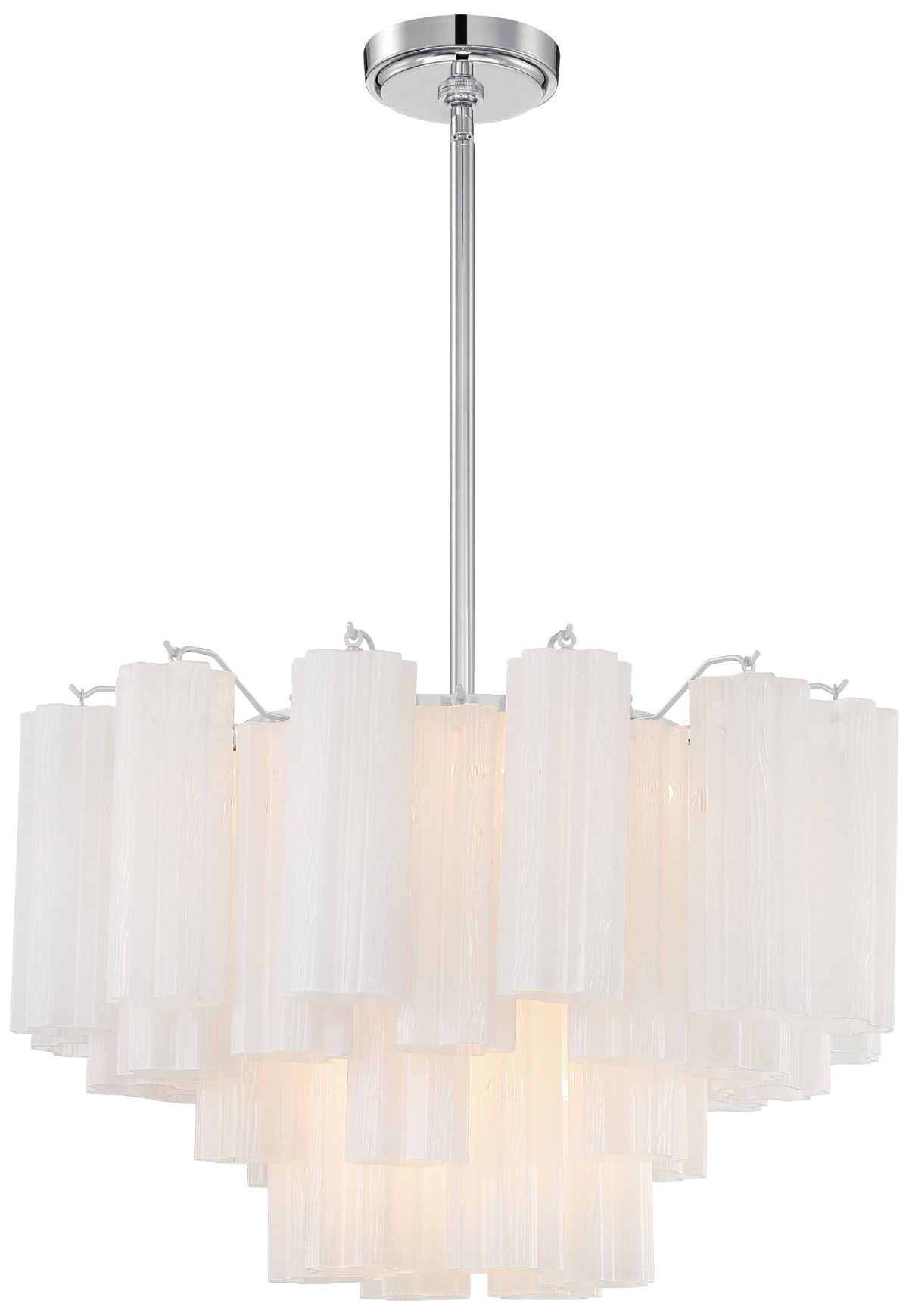 Addis 22" Wide Polished Chrome and White Glass Chandelier