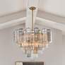 1_Addis 26 3/4" Wide Aged Brass and Autumn Glass Chandelier