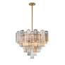 3_Addis 26 3/4" Wide Aged Brass and Autumn Glass Chandelier more views