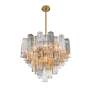 4_Addis 26 3/4" Wide Aged Brass and Autumn Glass Chandelier more views