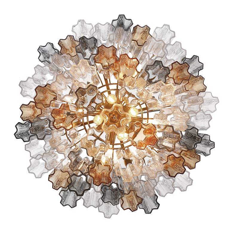 Image 5 Addis 26 3/4" Wide Aged Brass and Autumn Glass Chandelier more views