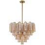 2_Addis 26 3/4"W Aged Brass 12-Light Chandelier w/ Amber Glass