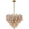 Addis 26 3/4"W Aged Brass 12-Light Chandelier w/ Amber Glass