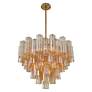 4_Addis 26 3/4"W Aged Brass 12-Light Chandelier w/ Amber Glass more views
