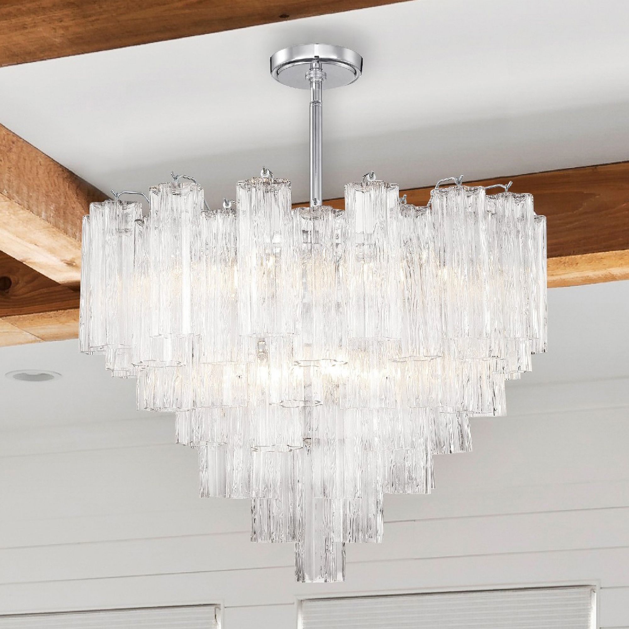 Addis 26 3/4"W Polished Chrome and Clear Glass Chandelier