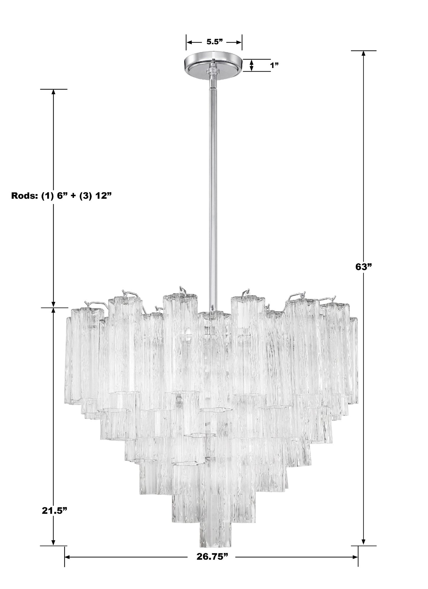 Addis 26 3/4"W Polished Chrome and Clear Glass Chandelier