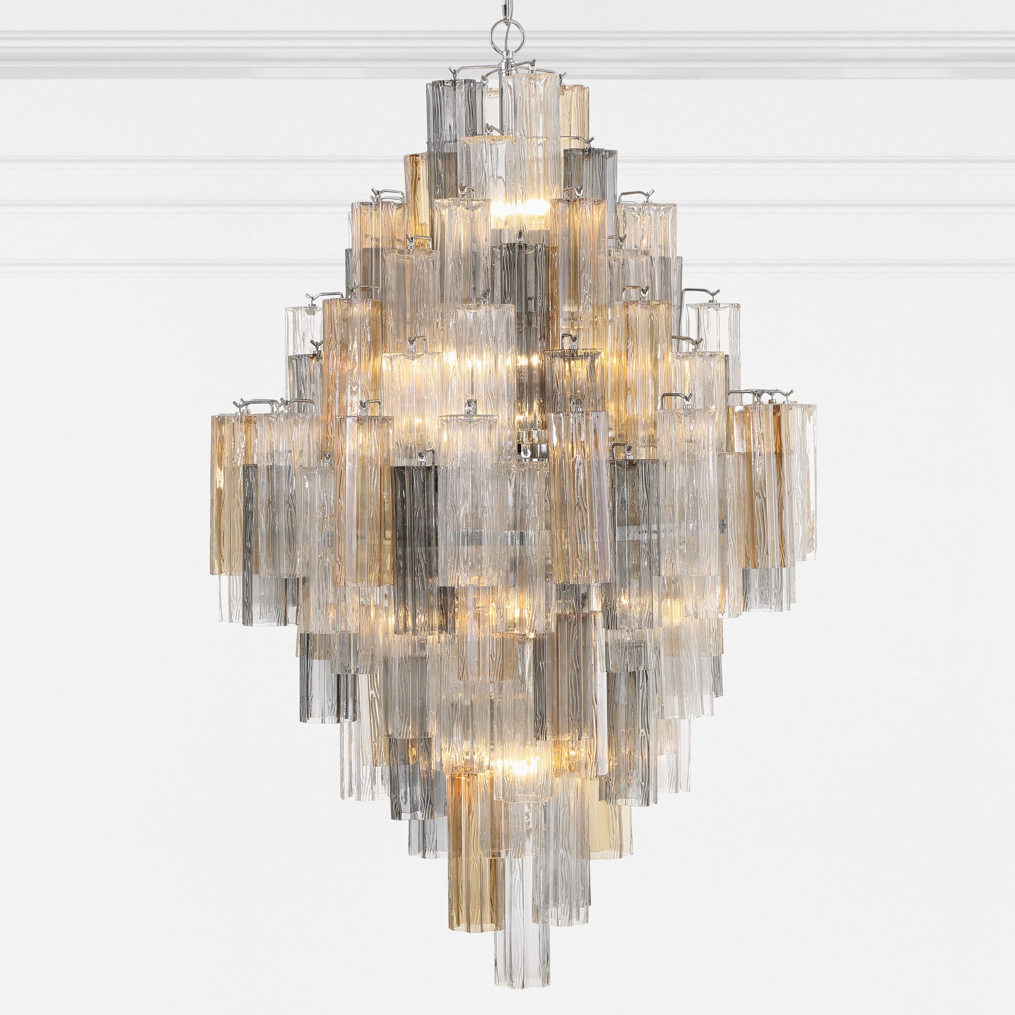 Addis 31 1/2" Wide Polished Chrome and Autumn Chandelier