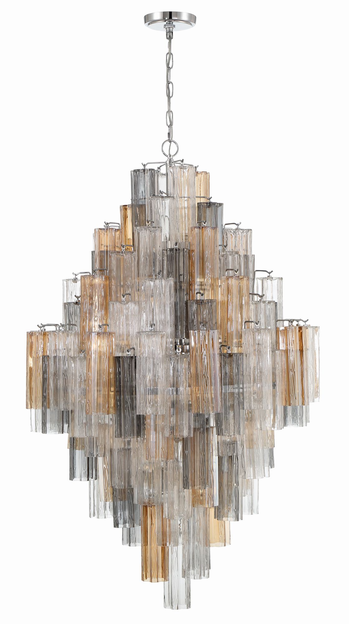 Image 3 Addis 31 1/2" Wide Polished Chrome and Autumn Chandelier more views