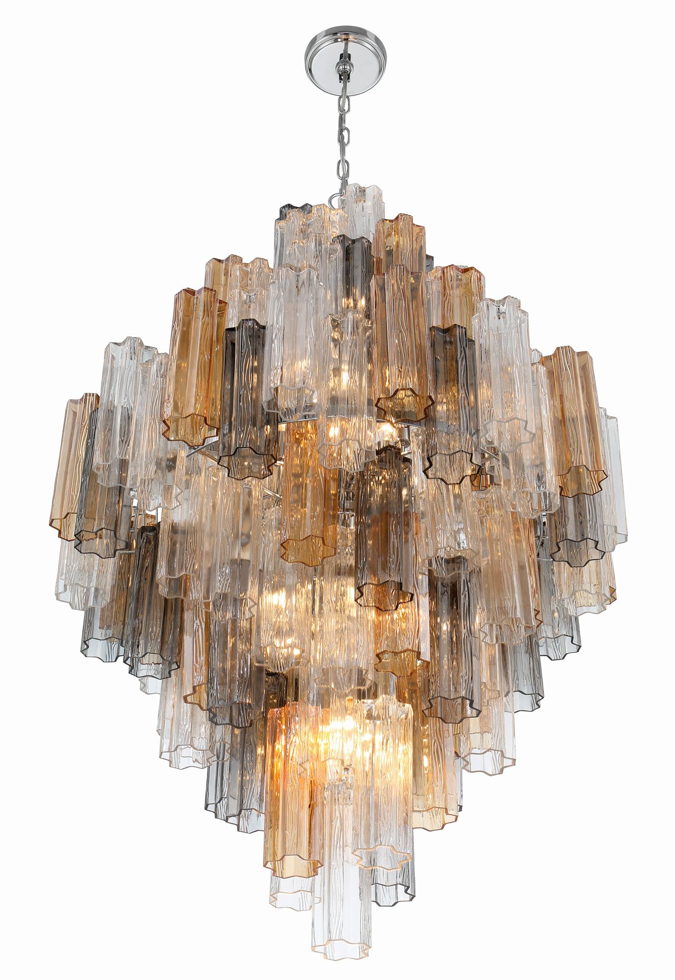 Image 4 Addis 31 1/2" Wide Polished Chrome and Autumn Chandelier more views