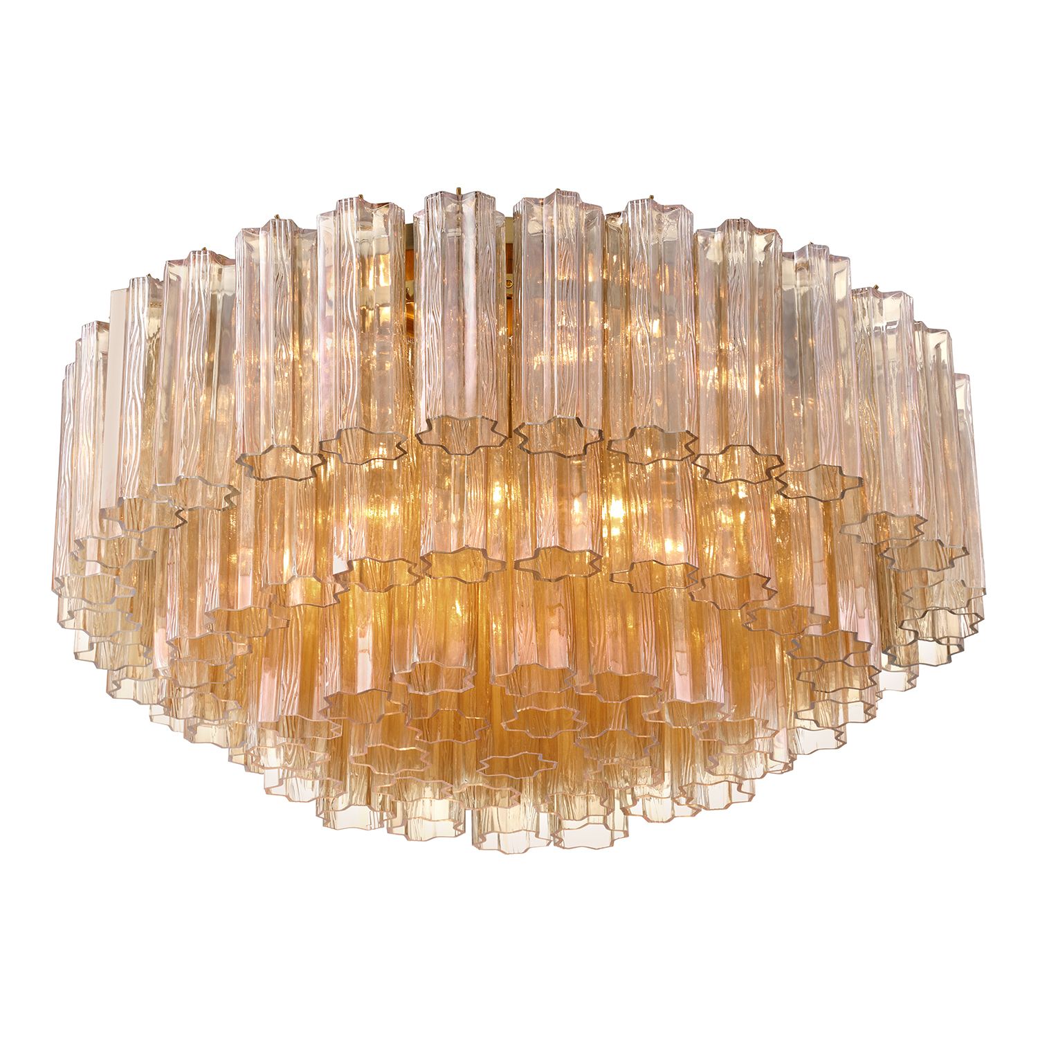 Image 5 Addis 32" Wide Aged Brass and Amber Glass Ceiling Light more views