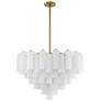 2_Addis 32" Wide Aged Brass and White Glass Tiered Chandelier