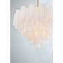 6_Addis 32" Wide Aged Brass and White Glass Tiered Chandelier more views