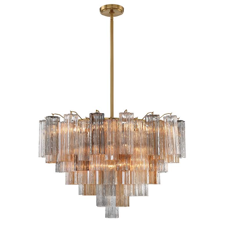 Image 3 Addis 32" Wide Aged Brass Chandelier with Autumn Glass more views