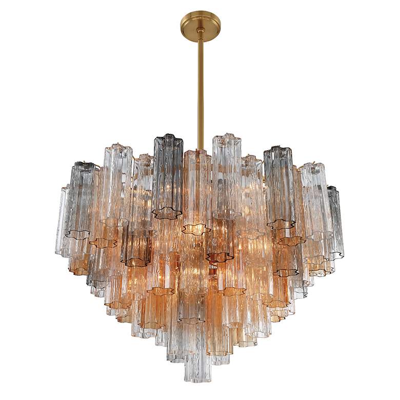 Image 4 Addis 32" Wide Aged Brass Chandelier with Autumn Glass more views