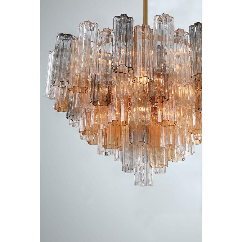 Image 6 Addis 32" Wide Aged Brass Chandelier with Autumn Glass more views