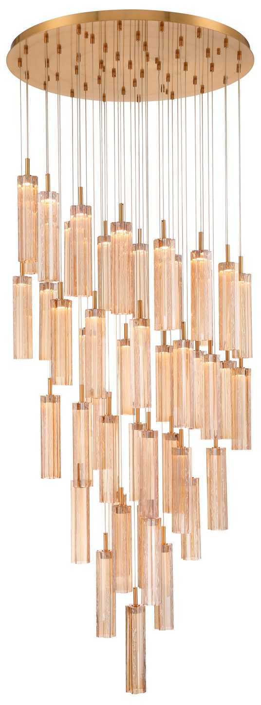 Addis 36" Integrated LED Multi-Light  Aged Brass Pendant