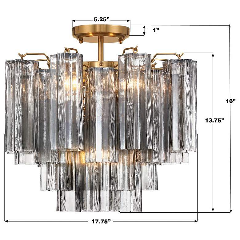 Image 6 Addis 4 Light Aged Brass Semi Flush Mount more views
