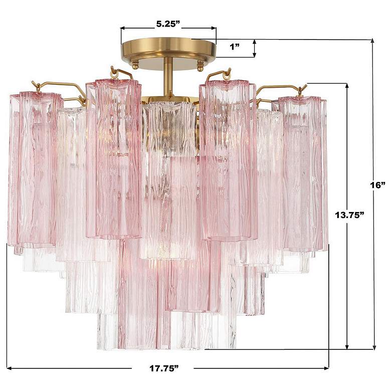 Image 7 Addis 4 Light Aged Brass Semi Flush Mount more views